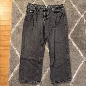 Black wide leg jeans